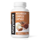 维持活性蘑菇综合体 1000mg, 6-in-1 Mushrom Supplement w/Lions Mane, Reishi, Chaga, Cordyceps, Maitake和土耳其 Tail 抽取粉, 120 Vegan 药丸, Non-GMO & Gluten 免费草药