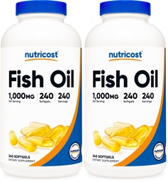 含EPA & DHA(100mg of Fish Oil,560mg of Omega-3),240种软胶,Non-GMO,Gluten Free. (Pack of 2)的软胶.