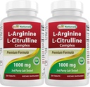 Best Naturals L-Arginine L-Citrulline Complex 1000 mg 250 平板电脑(250 count of 2)