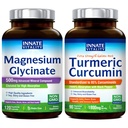 内生维生镁 Glycnate & Turmeric Bundle, 高吸收, 联合, 肌肉和神经健康, 黑辣椒提取, Bundle & Save, 120 Capsules & 90 Capsule