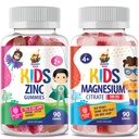 儿童与成人用镁(Magnesium Gummys for Kids & Adults - 500mg & Zinc Gummys for Kids & Adults - Zinc Chewable Gummy for Immune Support - 强大的天然抗氧化剂 Non-GMO 儿童男性成人用锌(英语:Gummy)).