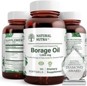 Natural Borage Oil Supplement – 富含Gamma-linolenic Acid(GLA),A Potent Omega-6 支持皮肤,Nerve,以及联合健康90软胶的必需脂肪酸.