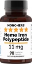 Heme 铁多肽 11 mg - 90 植物胶囊 - 铁辅体