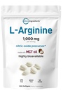 微成份 L-Arginine 1000mg 与 MCT Oil, 300 Softgels → 男女硝酸盐前体 * → 每日健康 → 非GMO, Gluten Free, no Soy