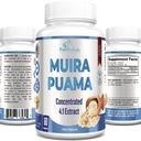 Muira Puama Capsules - 聚焦于 4:1 抽取,每卡普尔等重至2200毫克,60卡普尔