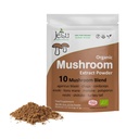 蘑菇萃取粉 - 强力10 blend,有机狮子 Mane, Cordyceps, Reishi, Shiitake, Turkey Tail mushrooms Notropic Brain 补充能源, 冷静, 聚焦和免疫系统助推器