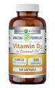配有椰子油补充剂的维生素D3神奇配方 | 5000 IU Per service | 180 Softgels | 非GMO | Gluten Free| | | |  USA  USA  USA  USA  USA