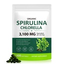 Tiuedu Spirulina 氯素凝胶 300 Capsules, 17 in 1 Green Nutrient Blend Spirulina 氯素凝胶, Rich in Plant Protein, Vitamins, Chlorophyll, Easy to Take Softgel