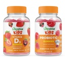 活生生的2亿CFU儿童+维生素D儿童,Gummys Bundle - 大品尝,维生素补充,Gluten Free, GMO Free, Chewwable Gummy
