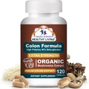 癌症科学 Colon Wellness 补充材料,USDA认证有机蘑菇提取剂,超强1500毫克,高概率40% Beta-Glucans, Imune, Gut & Digestive, Colon Cleanse & Detox, 120 Caps
