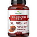 配有 CoQ10 - 20X 的超强红酵母水稻 配有 Niacin CoQ 10 的1200mg 红酵母水稻补充剂和 增强吸收的生物母水稻 - 非 GMO Vegan & ISO 实验室测试(75 服务)