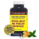 YS组织 三重蜜蜂综合体 皇家Jelly,Bee Pollen, Propolis - 自然力量 包装在90 Capsules中 全世界营养丰满的多目的键链