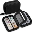 Zannaki Cute Pill for Purse with Two Remove 7-Day Pill Box, Travel PU Leather Pill case, 携带储存袋的便携式每周Pill容器 维他命,鱼油,补充品(黑色)