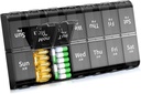 XL 大周药丸组织者 2 Times a Day, Extra Big 7 Day药丸盒 Am Pm, Daily Pill case Medicine Organization of 14 Competition, 鱼油的日夜药丸容器,维生素, 补编