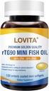 Lovita rTG 90 Mini Fish Oil, 2000mg Daily QQ 高吸收率 rTG Form, 90% Omega-3 QQ Burpless, 容易吞咽 QQ 支持健康的心脏,大脑和眼睛 120 肠内编织软胶