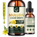 (2 Pack) Mullein Drops for Lungs - Lungs Cleanse and respiratory Supports, 威力4 in 1 Mullein Leaf 提取器与老莓, Marshmallow Root 和橙色皮尔用于溴化支持, 1 Fl Oz