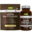 Vegan Vanilla Collagen 蛋白质粉和Vegan Omega-3 Bundle, 完整的Collagen促进公式和可持续藻类油 1340mg, 作者:Igennus