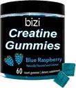 Bizi Creatine Gummys for Men and Women - 1g of Creatine Monhydrate per Gummy - 西瓜 Flavor - 工作,肌肉生长,以及恢复补充 - Vegan & Gluten Free (60 cm) (蓝莓)