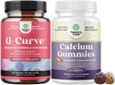 G-Curve Butt和乳房增生药丸包 - 草药增生剂可能支持身体雕塑曲线和高吸收性钙,供有维生素D3的妇女用于骨质健康和免疫支持