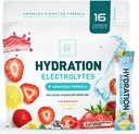 电解液 水解包 - Keto Recovery Powder with Potassium, Magnesium, Sodium, Zinc & Vitamin C, 无糖, 水解电解液 饮料混合剂, Vegan, 草莓柠檬 (16 Pack)