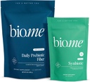 Bio.me Daily Prebiotic Fiber & Synbiotic Bundle - 消化健康与布洛廷的纤维粉 - Pre, Pro, Gut Health & Imune Support, Non-GMO, Gluten Free - 30名服务员,60名卡普尔