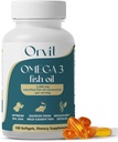 ORVIT Omega 3 Fish Oil Softgel 2000 mg - Ultimate EPA DHA 男女配料 - Burpless - 无鱼味 - 180 软胶 - 有机,非转基因 - 美国制造