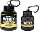 ONMYWHEY 蛋白质粉剂容器到去 - 混合水瓶漏斗,便携式预处理器补充容器和消毒器漏斗,小型预处理器补充器 持有键链瓶