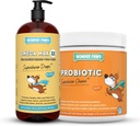 WONDER PAWS Omega Max Fish Plus Probiotic Chews - 用于狗联合健康,皮肤湿度,古特健康与日常健康 - Omega Max 16 Ounces - Probiotic 90 Chews