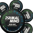 Primal Mind Neon Mint - 兴奋剂-无镇定焦点邮袋 QQ L-Theannine + Bacopa Monnieri + Ginkgo Biloba → 无尼古丁-无尼古丁 – 咖啡因-无咖啡因 – 20 Pouches Per Can(以5-Pack计共100个)