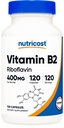 营养成本维生素B2(Riboflavin)400mg,120 Capsules - Gluten Free,非GMO