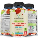 托德勒斯和孩子们的多维他命蛋白 - 可口味的维生素A, C, D3, E, B6, B12, Biotin - 无高果糖- Corn- Syrup 或人工甜甜剂 - 60 Gummys, 30日供应
