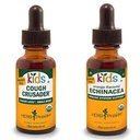Herb Pharm Kids 认证 - Organic - 无酒精 cough Crusader 液态草药配方, 1 Ounce & Kids 认证 - Organic - 无酒精 Echinacea Glycerite 液态提取器, 1 Ounce