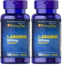 清教徒的骄傲L-Arginine 500 mg,心脏健康支持,100 Counter (Pack of 2)