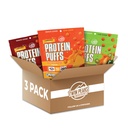双峰进料低卡,Keto友好蛋白Puffs,(Variety Pack, 2.1 Ounce),2服务,3 Pack(60g,42g蛋白,4g Carbs)