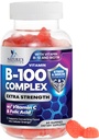 配有维生素C & Folic Acid的B Complex Super Vitamin B Gummy 配有 Niacin, B6, Folic Acid, B12, Biotin, 自然能量免疫支持 配有 - 60 Gummys