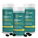 Iwi Omega-3 基本,90软胶(90种服务),植物藻类Omega 3,配有EPA + DHA,脑,心和免疫辅助饮食补充剂,Krill和鱼油替代剂,无鱼味余料