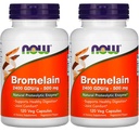 现在食品 Bromelain 2400Gdu/500mg, 120 Veg Capsules (Pack of 2)