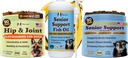 自然狗公司高级狗桶 – Omega 3 Fish Oil 16oz + 高级井 Chews 90ct + Hip & Joint Chews 90ct – 支持联合,大脑,心脏,眼睛,皮肤和与Omega-3s,狮子马内 & G的移动