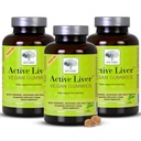 新北欧活跃的Liver Gummys, Milk Thetle, Artichoke & Turmeric 补充, 天然桃仁 & Mango Flavor, Sugar Free & Vegan, 60 Counter (Pack of 3)