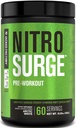 Jacked Factory NITRSURGE PreWOUT Supplement - 无穷能源,即时强力增益,清晰焦点,强度泵 - NO助推器和强力预发能源粉 - 60 services, 北极白