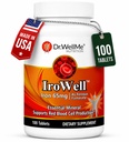 Irowell铁板 65mg – 100块全100天供货的铁板 Ferrous Fumarate for Energy,肌肉力量与豁免 – 男子与妇女的铁补品