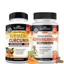 额外力量 Ashwagandha Capsules(2个月供应) + 带有黑色胡椒抽取 1500mg 复合体的涡轮曲霉素(试验大小)