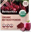 更好的Alt有机甜菜根粉,USDA认证 - Nitric Oxide Superfood for Health Heart, Beetroot Super Foods, Beetroot Super Foods, Beetroot Superforms, Beetroot 粉末 - 112 services, 1 lb
