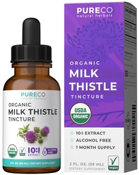 USDA Organic Milk Thistle Extract - High Potency 10:1 Silymarin Milk Thistle Liquid Liver Cleanse Detox & Repair Supplement - Vegan Non-GMO & Alcohol-Free Liver Support Supplement (30 Servings)