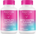 Pink Stork 怀孕准备和生育支持 — Vitex, Inositol, Folate — 生育控制 清洁 — 2 Pack