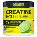 CON-CRET Creatine HCl Powder |肌肉,认知,细胞能量支持 |没有布局或凸起 |美国制造和NSF认证 |柠檬液(64 service)