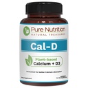 纯营养 Cal D - 植物基钙,配有VIT D3 K2 & 镁 → 120 Tabs → 500mg Vegan 钙 每服 → 藻类钙 补充骨质健康