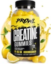 Creatine Monohydrate Gummys - Creatine Gummys for Men & Women - 肌肉生长,强力,和复苏 - Vegan, Non-GMO, & Gluten-Free - 天然柠檬火焰 - (30 services, 120 counter)