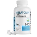 Bronson Melatonin 12mg 快速溶解 夜间睡眠援助支持和放松支持,360 辣椒薄荷蔬菜 Lozenges