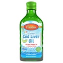 Carlson - Kid's Cod Liver Oil, 550 mg Omega-3s, Plus Vitamins A和D3, Liquid Fish Oil, Wild Caught 挪威北极鳕鱼, 可持续来源的北欧鱼类 Oil, Green Apple, 250 mL (8.4 Fl Oz)